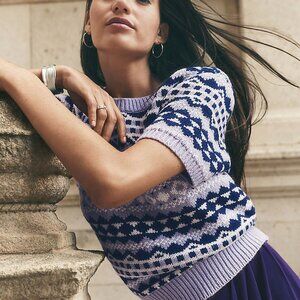Ann Taylor Fair Isle Sweater Tee L